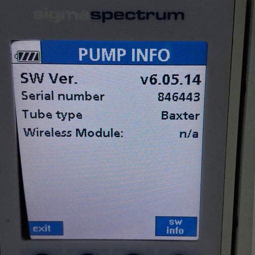 Baxter Baxter Sigma Spectrum 6.05.14 without Battery Infusion Pump Infusion Pump reLink Medical