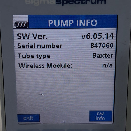 Baxter Baxter Sigma Spectrum 6.05.14 without Battery Infusion Pump Infusion Pump reLink Medical