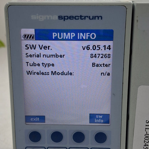 Baxter Baxter Sigma Spectrum 6.05.14 without Battery Infusion Pump Infusion Pump reLink Medical