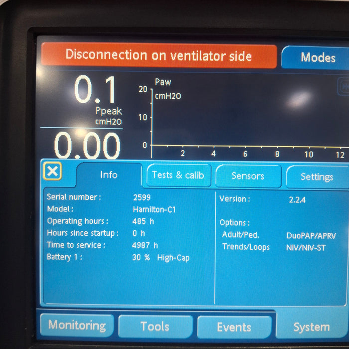 Hamilton Medical Inc C1 Transport Ventilator