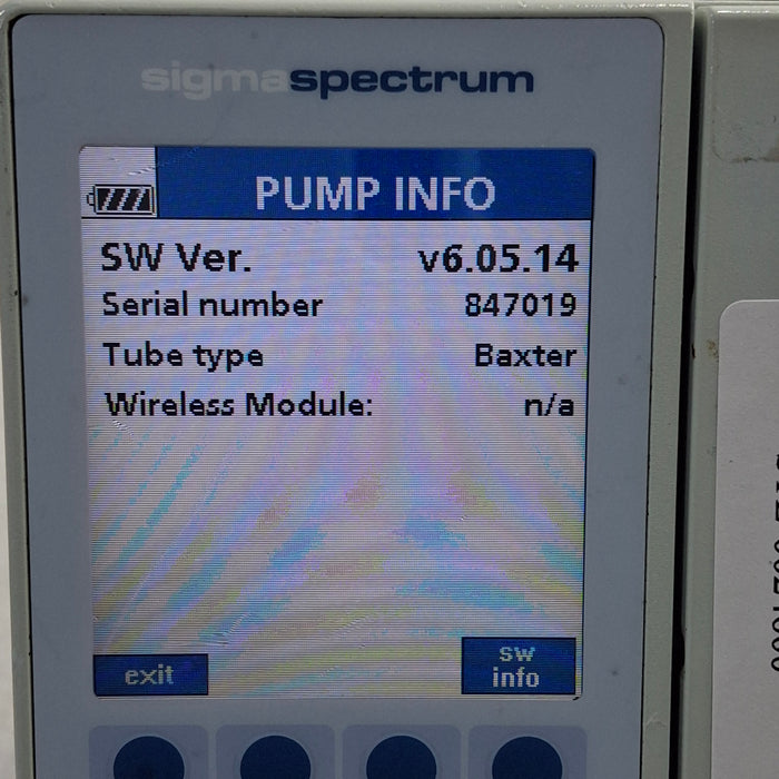 Baxter Baxter Sigma Spectrum 6.05.14 without Battery Infusion Pump Infusion Pump reLink Medical