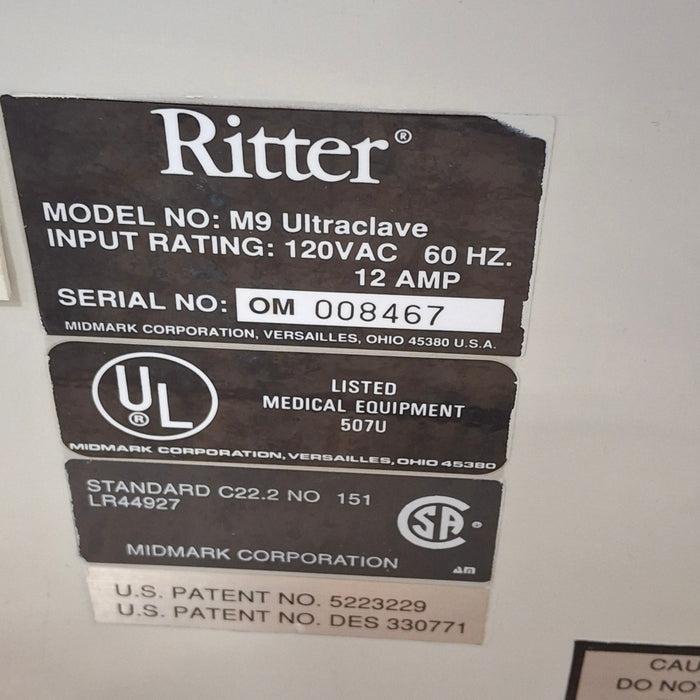 Ritter M9-001 UltraClave Autoclave Sterilizer