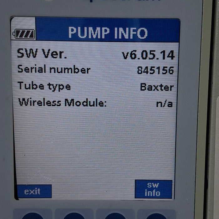 Baxter Sigma Spectrum 6.05.14 without Battery Infusion Pump