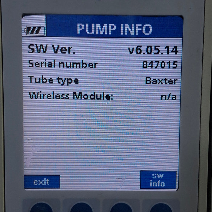 Baxter Sigma Spectrum 6.05.14 without Battery Infusion Pump