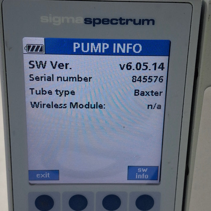 Baxter Sigma Spectrum 6.05.14 without Battery Infusion Pump