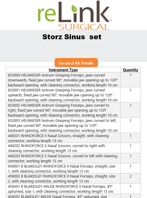 Karl Storz Sinus Nasal Instruments