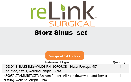 Karl Storz Sinus Nasal Instruments