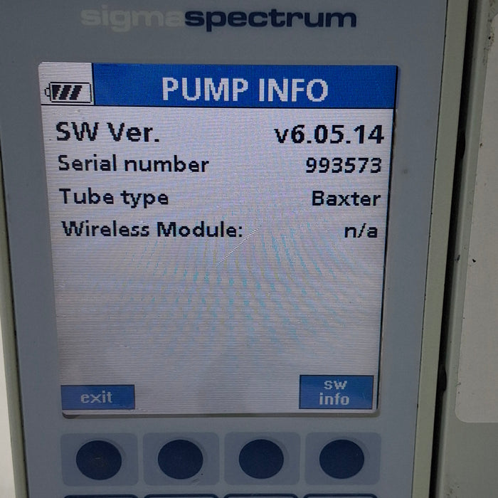 Baxter Sigma Spectrum 6.05.14 without Battery Infusion Pump