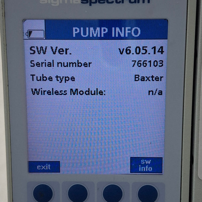 Baxter Sigma Spectrum 6.05.14 without Battery Infusion Pump