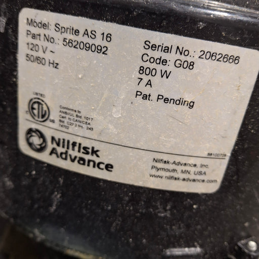 Nilfisk Nilfisk Advance Sprite AS 16 Wet/Dry Vacuum Industrial Equipment reLink Medical