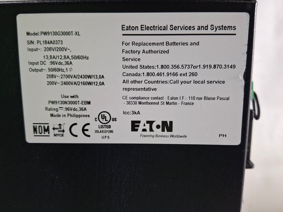 Eaton Corporation PW9130G3000T-XL UPS