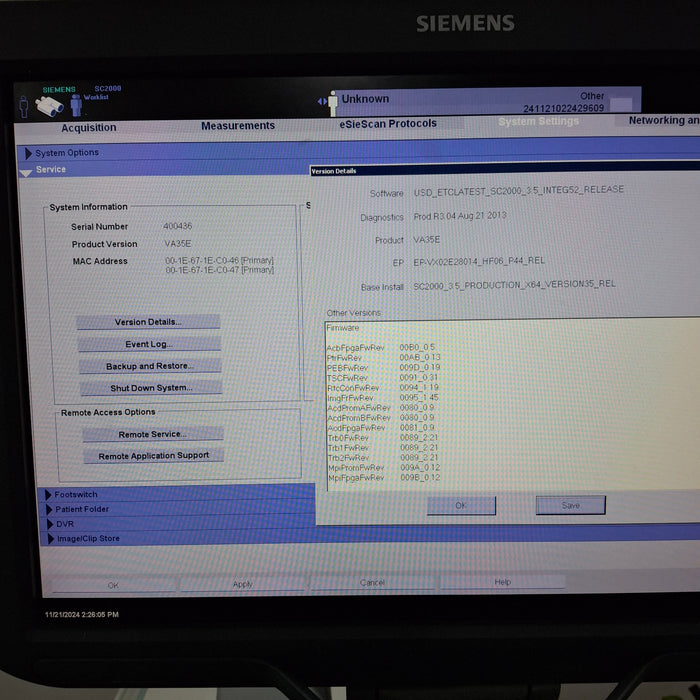 Siemens Siemens Acuson SC2000 Ultrasound Ultrasound reLink Medical