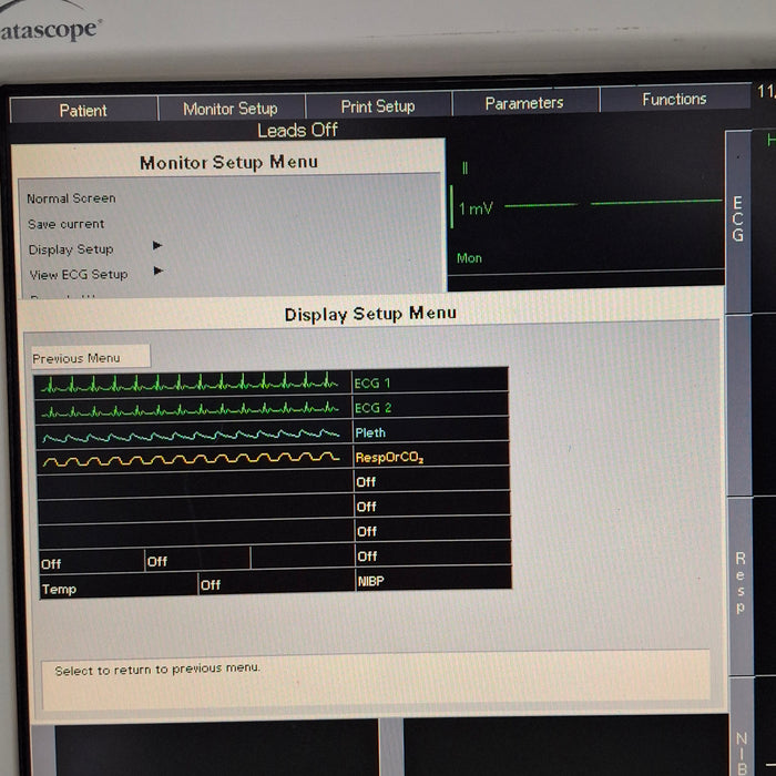 Datascope Spectrum w/CO2 Patient Monitor