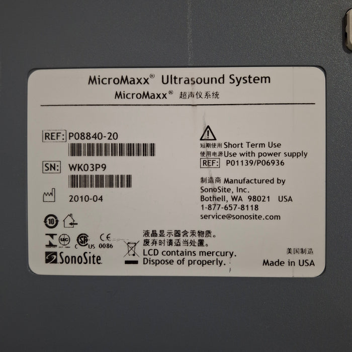 Sonosite Micromaxx Portable Ultrasound