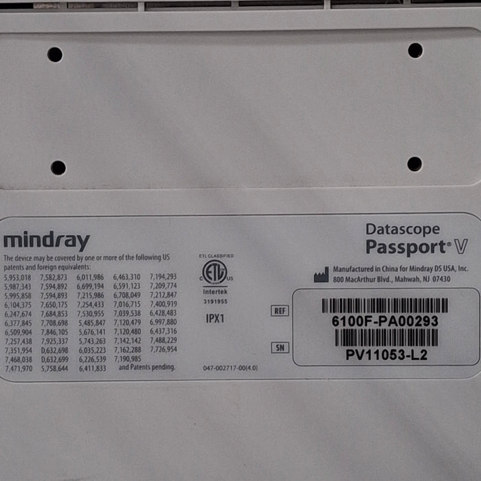 Mindray Passport V Patient Monitor