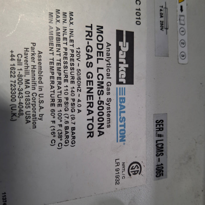 Parker Balston Parker Balston LCMS-5000NA TRI-GAS GENERATOR Research Lab reLink Medical