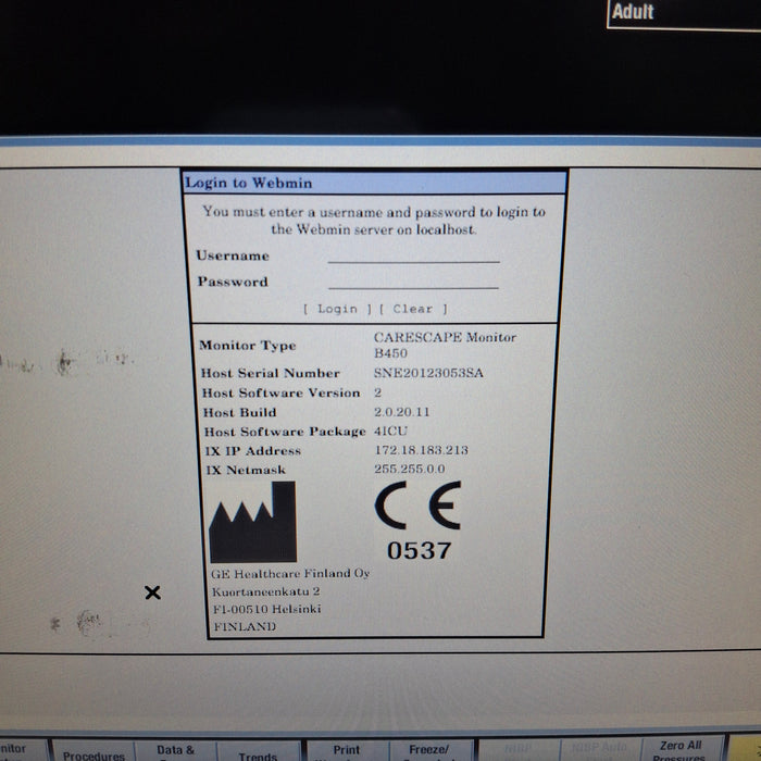 GE Healthcare GE Healthcare Carescape B450 Patient Monitor Patient Monitors reLink Medical