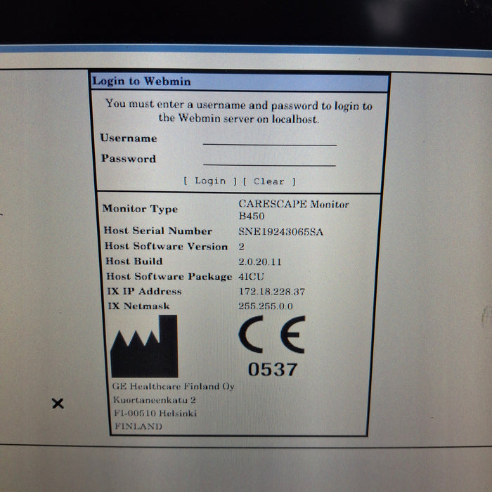 GE Healthcare Carescape B450 Patient Monitor