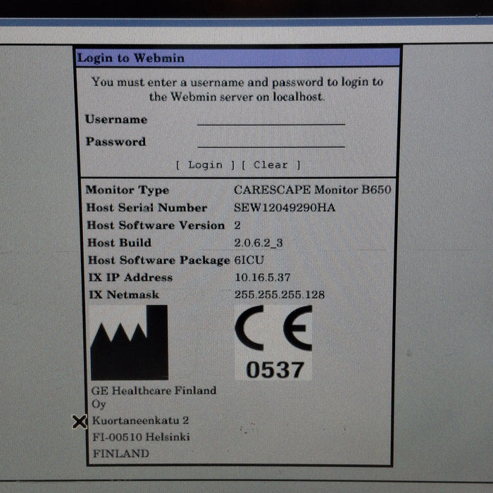 GE Healthcare Carescape B650 Patient Monitor