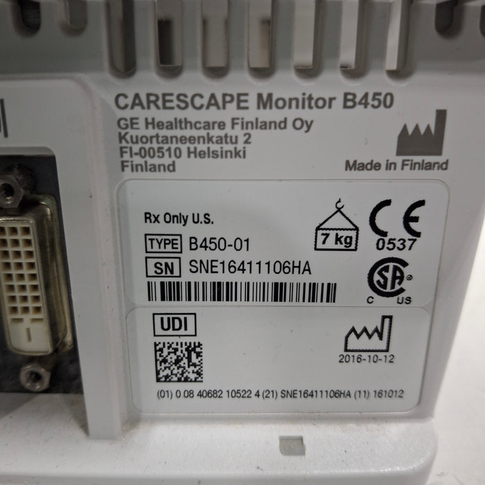 GE Healthcare Carescape B450 Patient Monitor