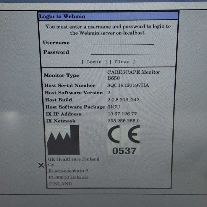 GE Healthcare Carescape B650 Patient Monitor