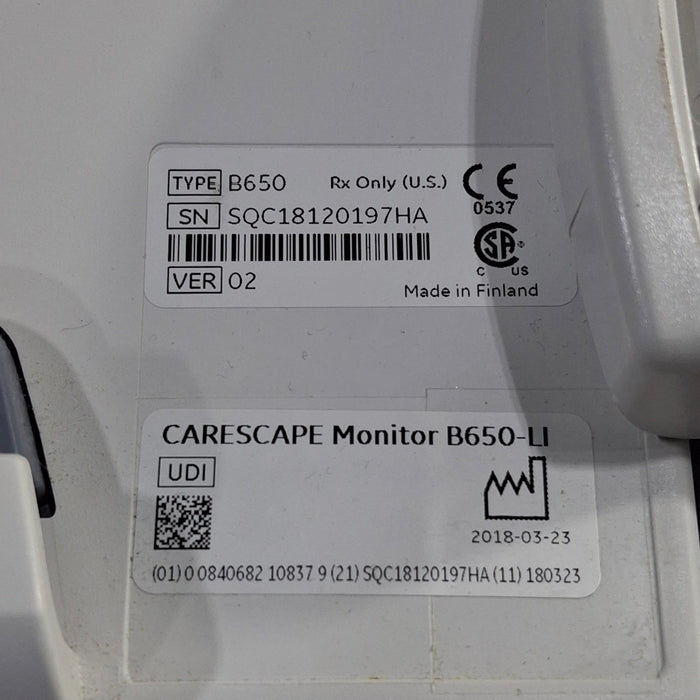 GE Healthcare Carescape B650 Patient Monitor