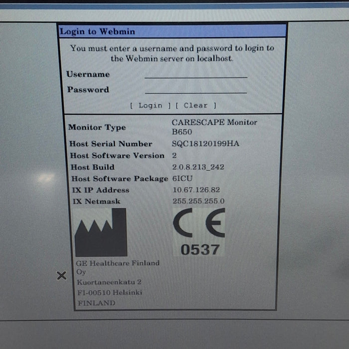 GE Healthcare Carescape B650 Patient Monitor