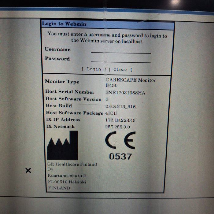GE Healthcare Carescape B450 Patient Monitor