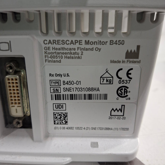 GE Healthcare Carescape B450 Patient Monitor