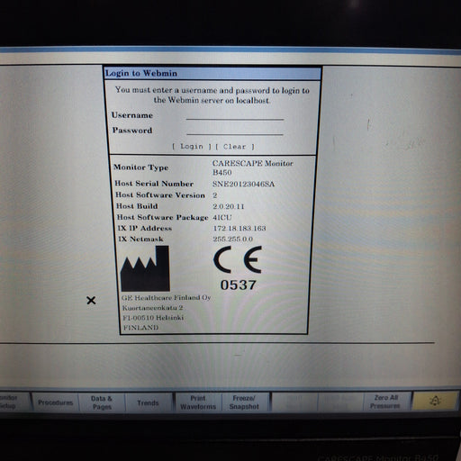 GE Healthcare GE Healthcare Carescape B450 Patient Monitor Patient Monitors reLink Medical