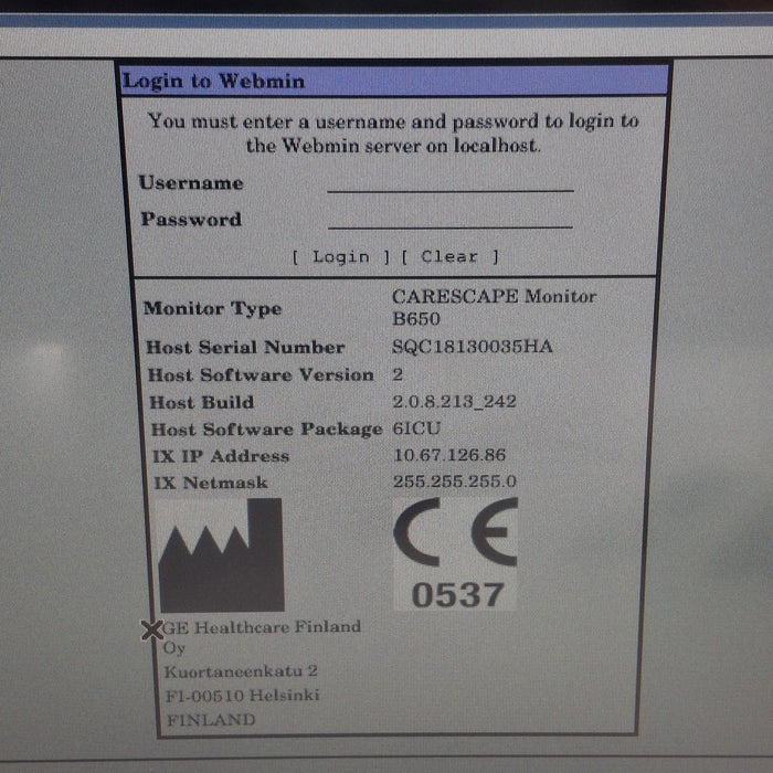 GE Healthcare Carescape B650 Patient Monitor