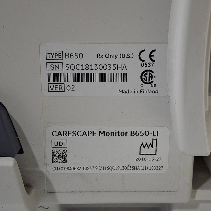 GE Healthcare Carescape B650 Patient Monitor