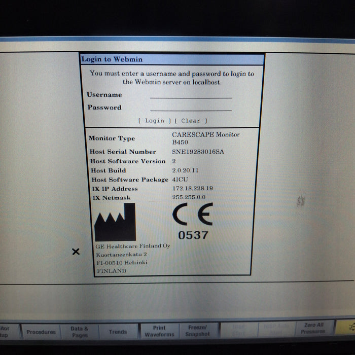 GE Healthcare GE Healthcare Carescape B450 Patient Monitor Patient Monitors reLink Medical
