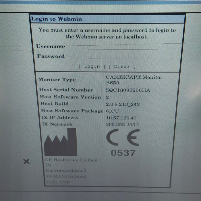 GE Healthcare Carescape B650 Patient Monitor