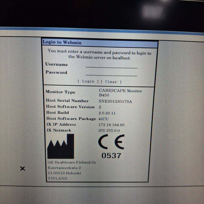 GE Healthcare Carescape B450 Patient Monitor