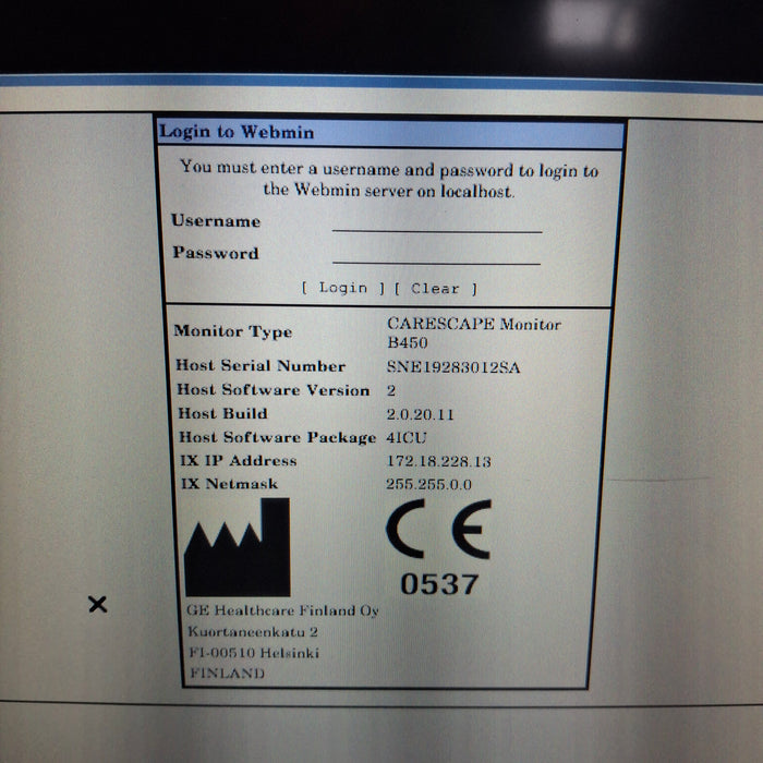 GE Healthcare Carescape B450 Patient Monitor