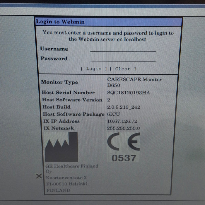 GE Healthcare Carescape B650 Patient Monitor