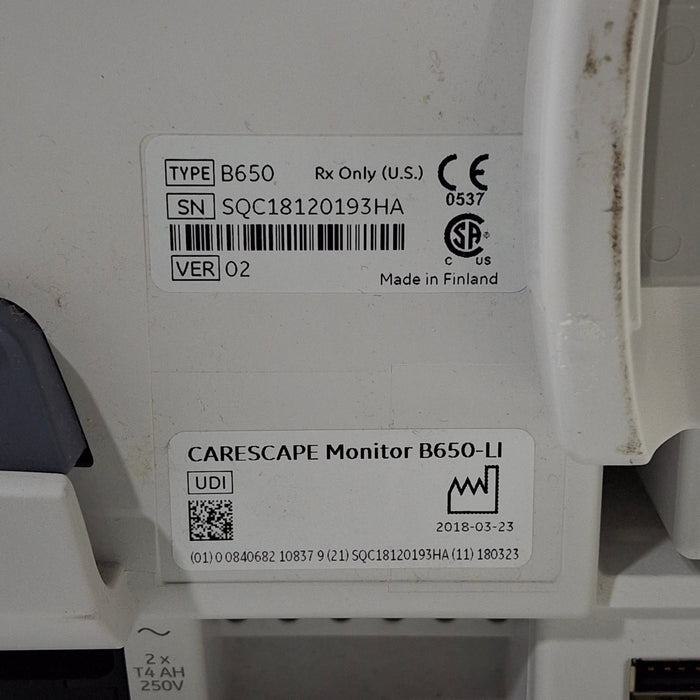 GE Healthcare Carescape B650 Patient Monitor