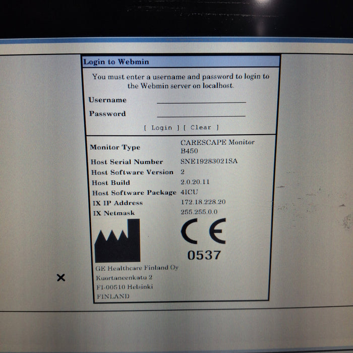 GE Healthcare Carescape B450 Patient Monitor