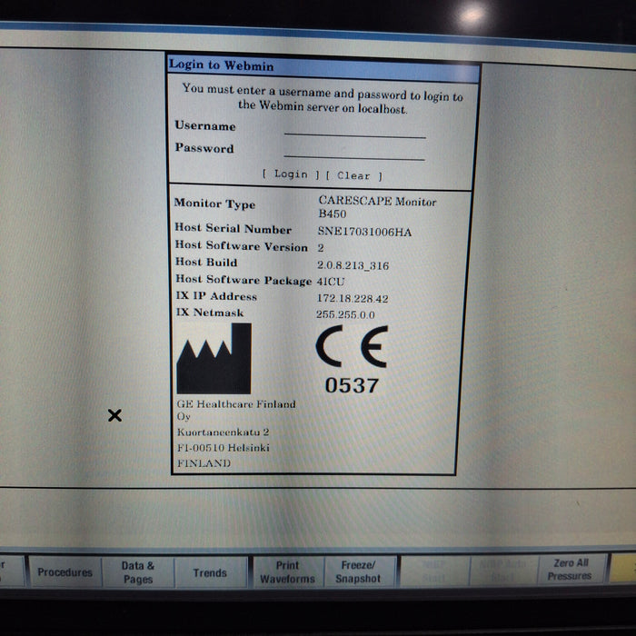 GE Healthcare GE Healthcare Carescape B450 Patient Monitor Patient Monitors reLink Medical