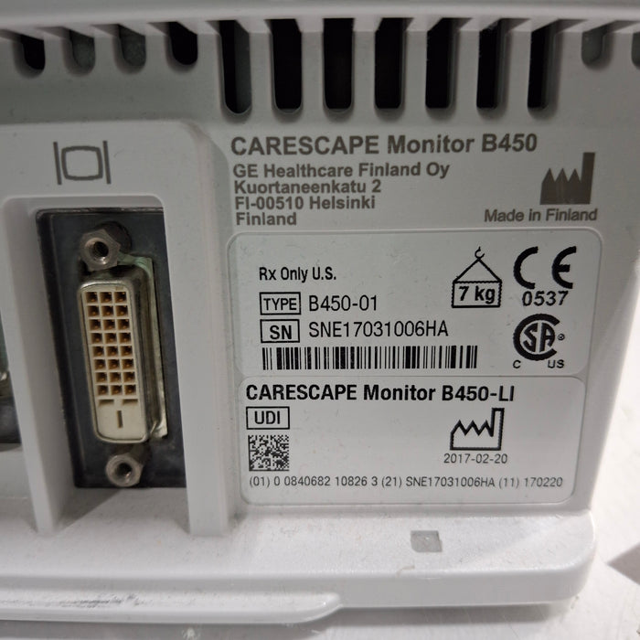 GE Healthcare GE Healthcare Carescape B450 Patient Monitor Patient Monitors reLink Medical