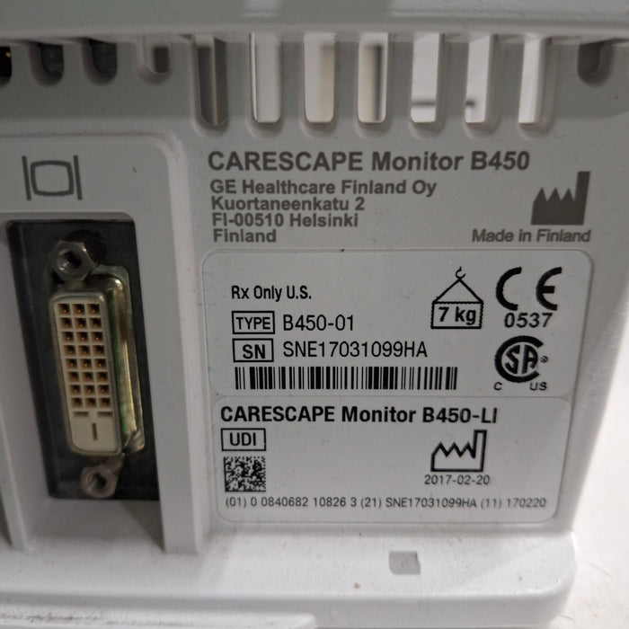 GE Healthcare GE Healthcare Carescape B450 Patient Monitor Patient Monitors reLink Medical