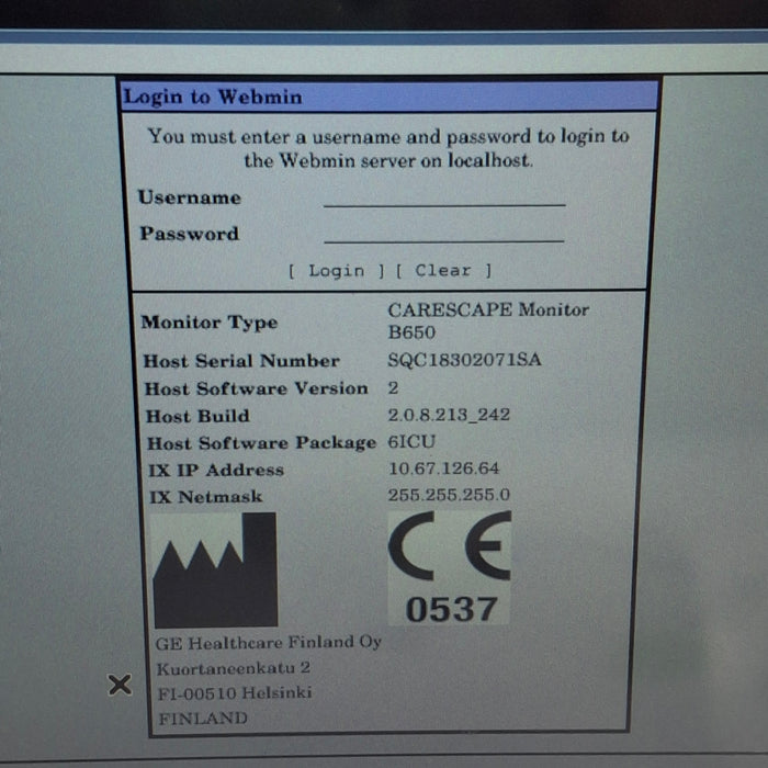 GE Healthcare Carescape B650 Patient Monitor