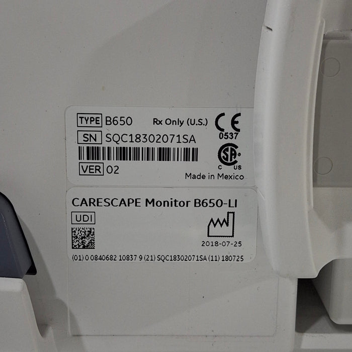 GE Healthcare Carescape B650 Patient Monitor