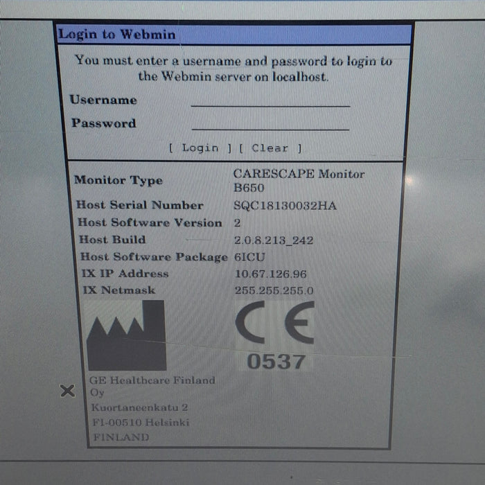 GE Healthcare Carescape B650 Patient Monitor