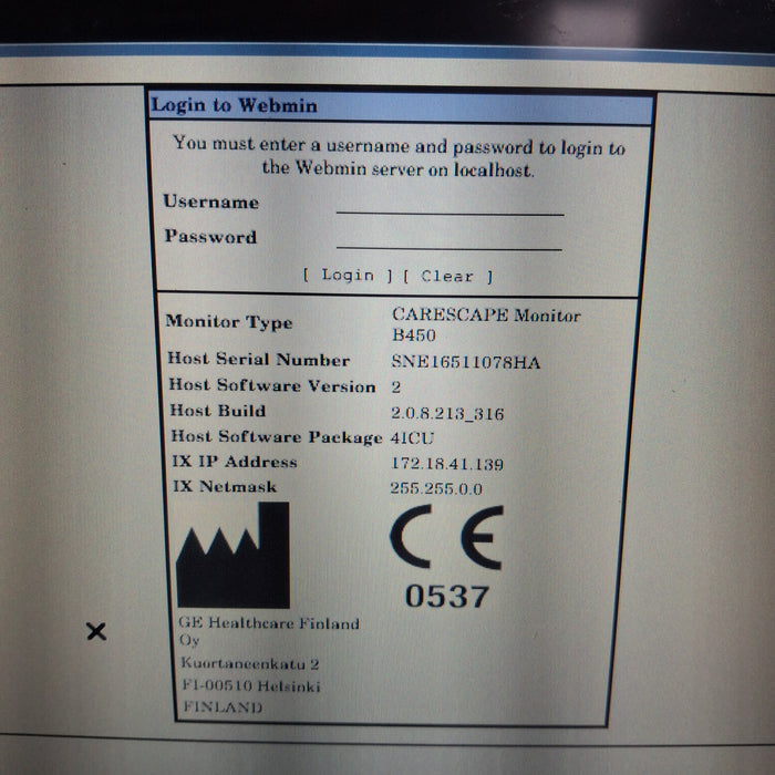 GE Healthcare Carescape B450 Patient Monitor