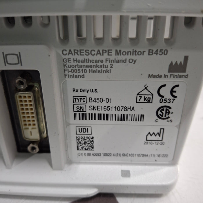 GE Healthcare Carescape B450 Patient Monitor