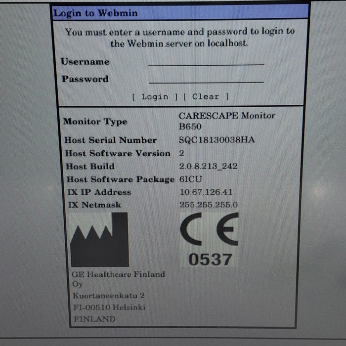 GE Healthcare Carescape B650 Patient Monitor