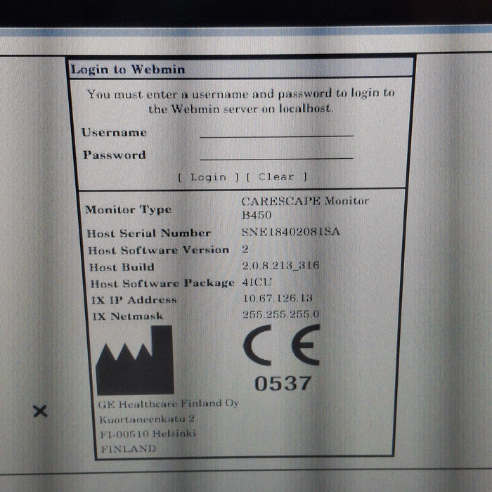 GE Healthcare Carescape B450 Patient Monitor
