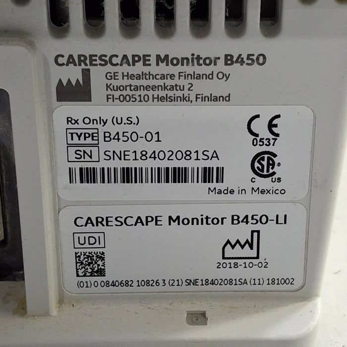 GE Healthcare Carescape B450 Patient Monitor